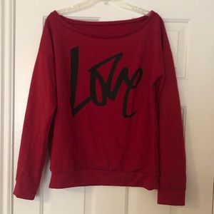 ❤️🖤 NWOTLong sleeve off a shoulder sweatshirt